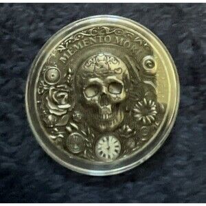 Memento Mori & Vivere Challenge Coin - Dual Symbols of Life's Transience and Vit